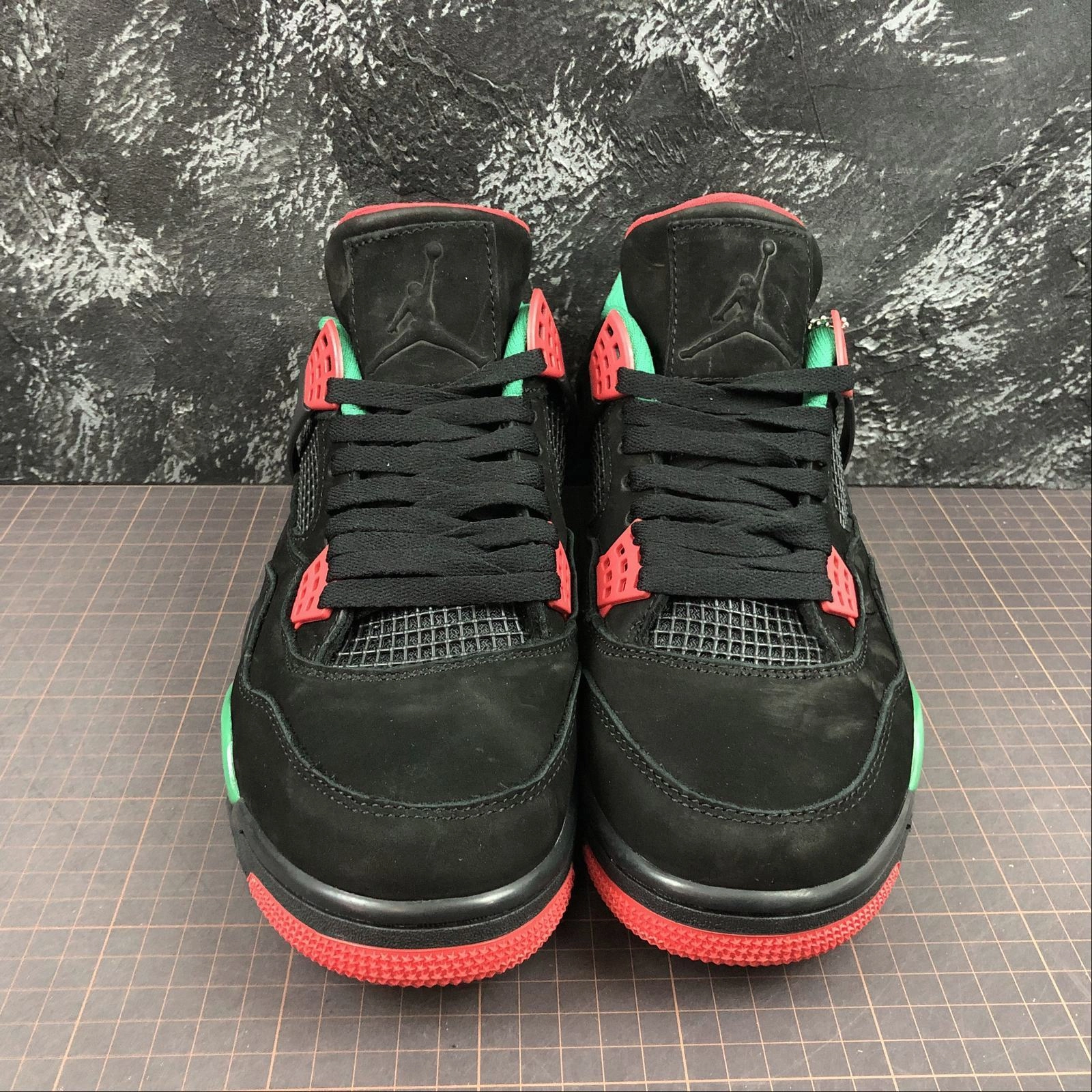 Soft Texture Mobility Focused Air Jordan 4 Retro NRG Black Gorge Green-Varsity Red AQ3816-063