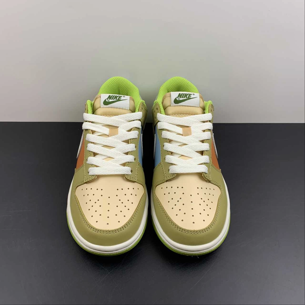 Orthopedic Comfort Energy Return EVA Foam SB Dunk Low Barley Yellow White Bright Green Sail DV9108-711