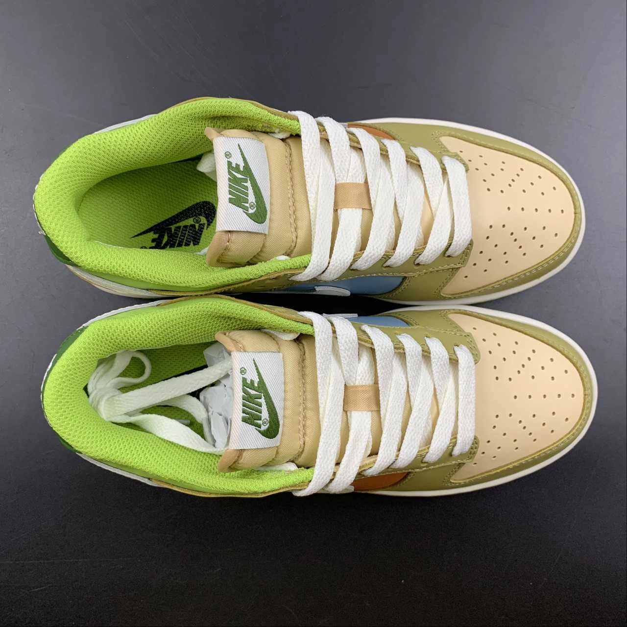Sturdy Heel Shock Design SB Dunk Low Barley Yellow White Bright Green Sail DV9108-711