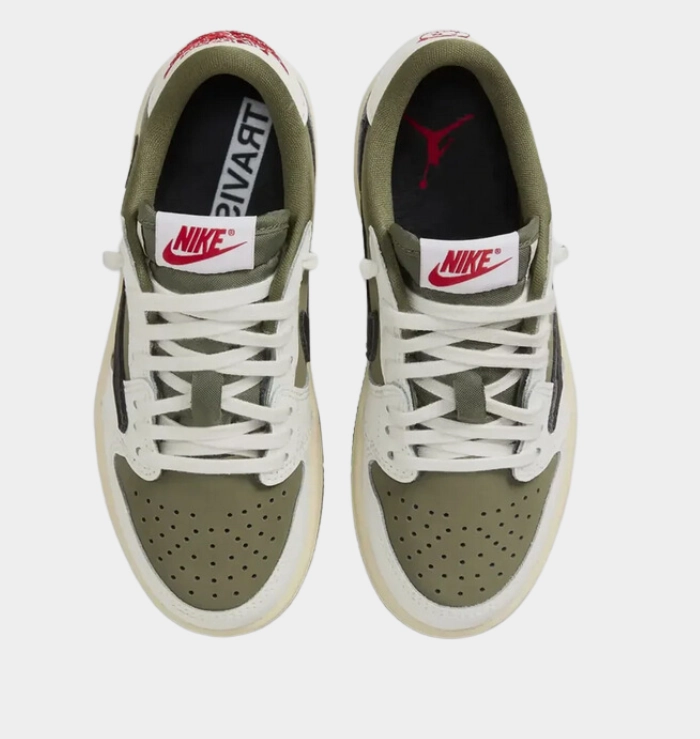 Ankle friendly RaisedSole Travis Scott x Air Jordan 1 Low OG Medium Olive (PS & TD)
