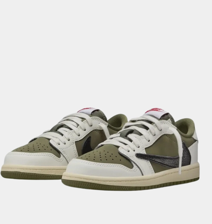 Energy Return Foam Enhanced Lateral Support Travis Scott x Air Jordan 1 Low OG Medium Olive (PS & TD)