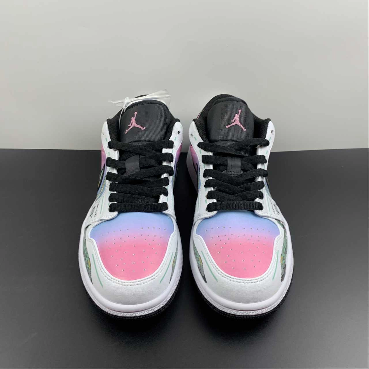 Air Jordan 1 Low ??The Future?? Pink Blue 553558-062 Slim Edge