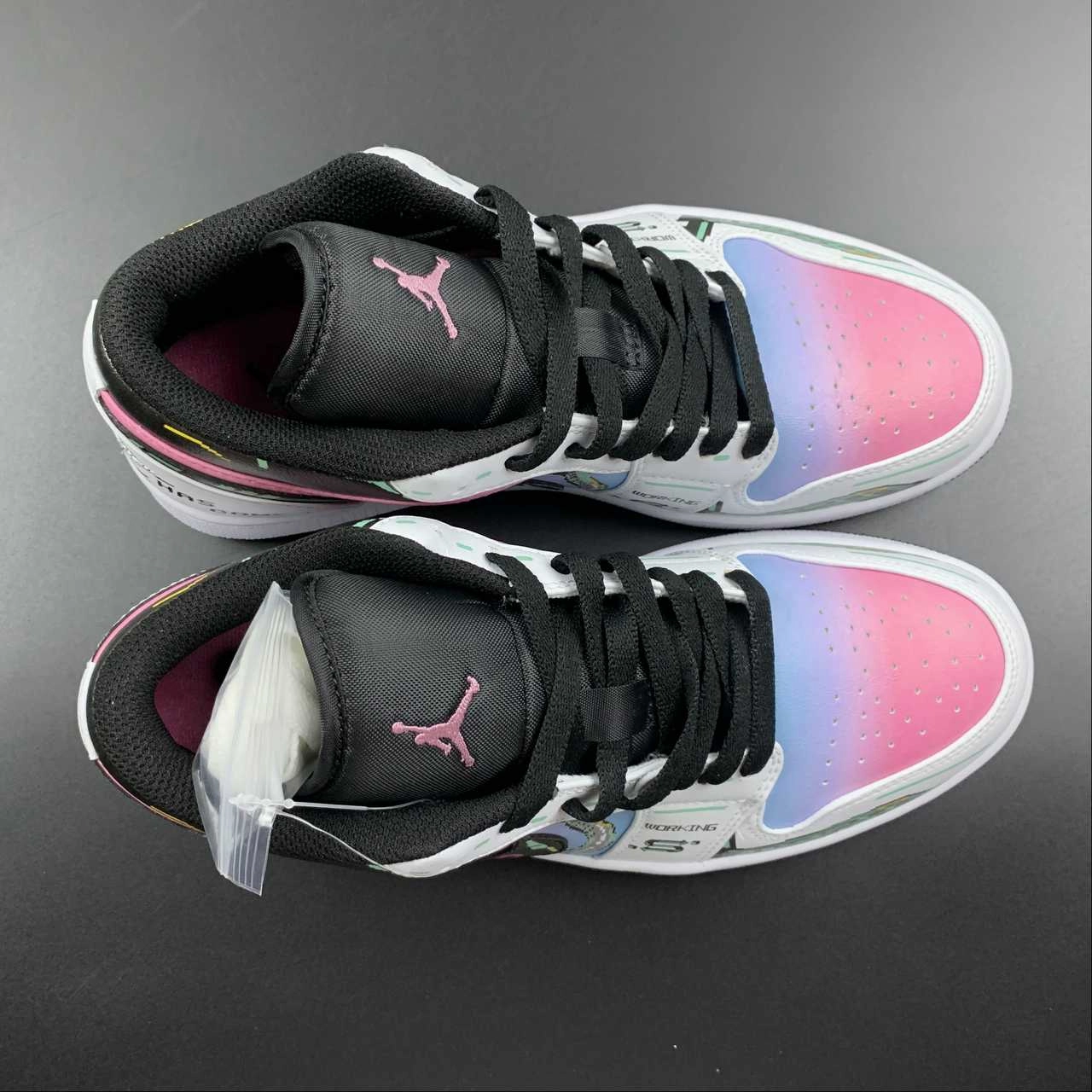 Air Jordan 1 Low ??The Future?? Pink Blue 553558-062 Cushioned Pace