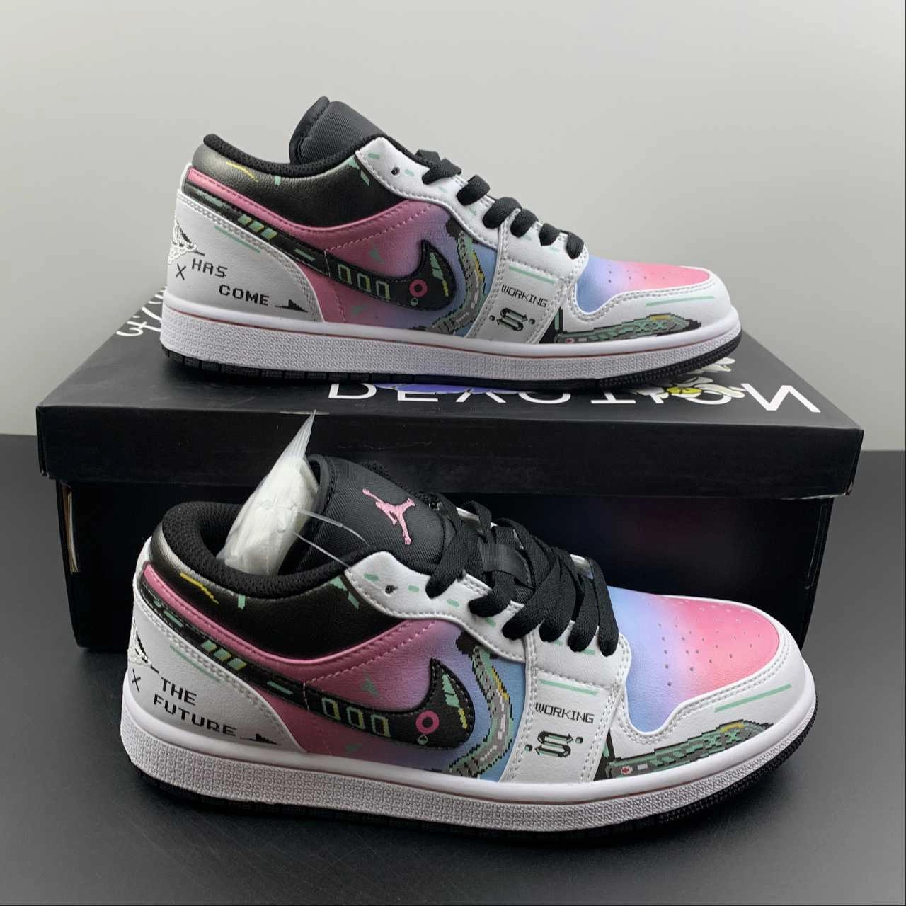 Air Jordan 1 Low ??The Future?? Pink Blue 553558-062 Weather resistant Modern Casual