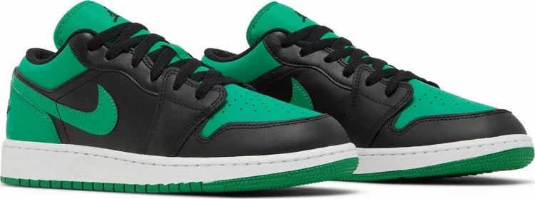 Lace Free Fastenings Nike Jordan 1 Low Black Lucky Green GS