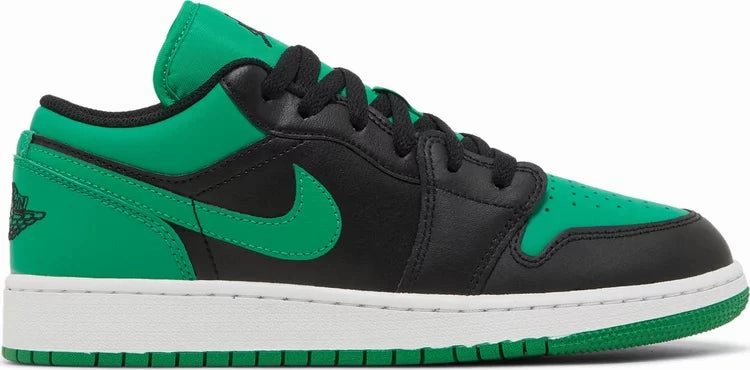 Nike Jordan 1 Low Black Lucky Green GS Multi-Terrain Ventilation Channel Tech