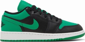 Nike Jordan 1 Low Black Lucky Green GS Multi-Terrain Ventilation Channel Tech