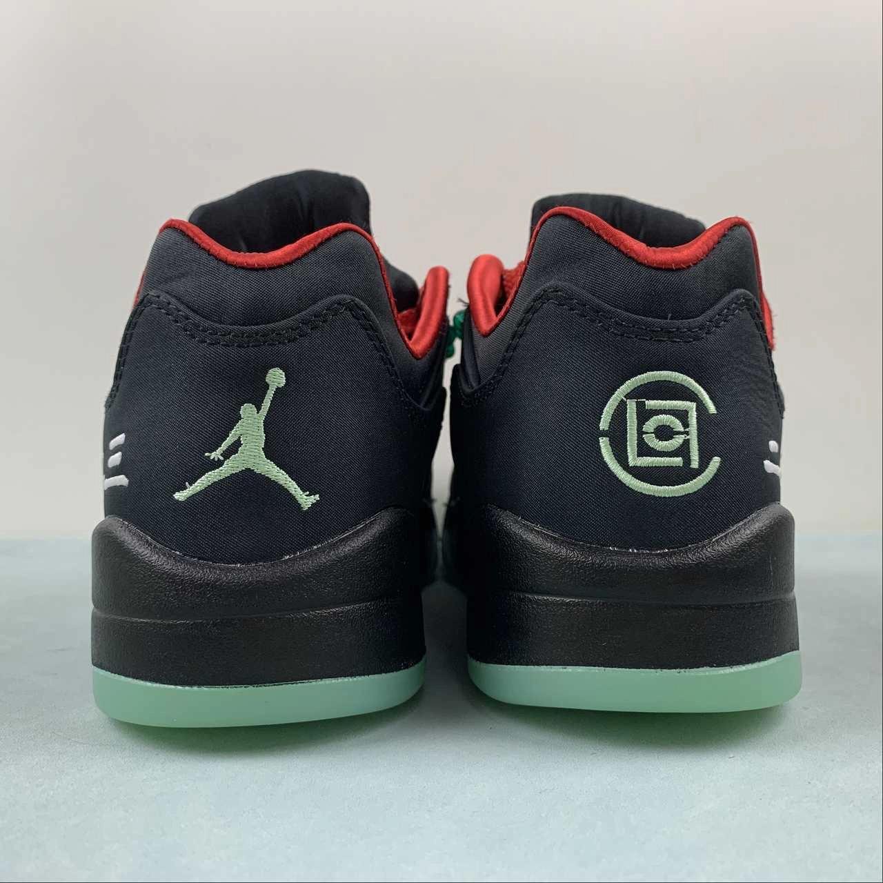 Air Jordan 5 Retro Low Classic Jade Fire Red Metallic Silver Black x Clot DM4640-036 Composite Layered Midsole