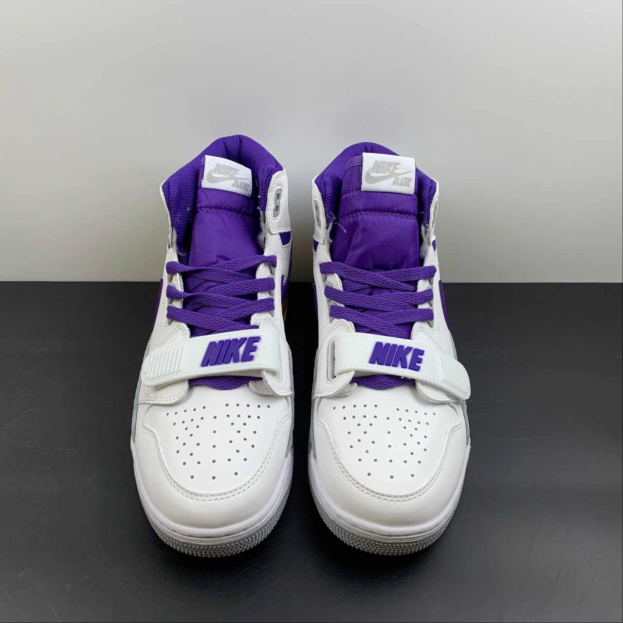 Court Icon Traction Outsole Air Jordan Legacy 312 High White Purple Yellow AV3922-157