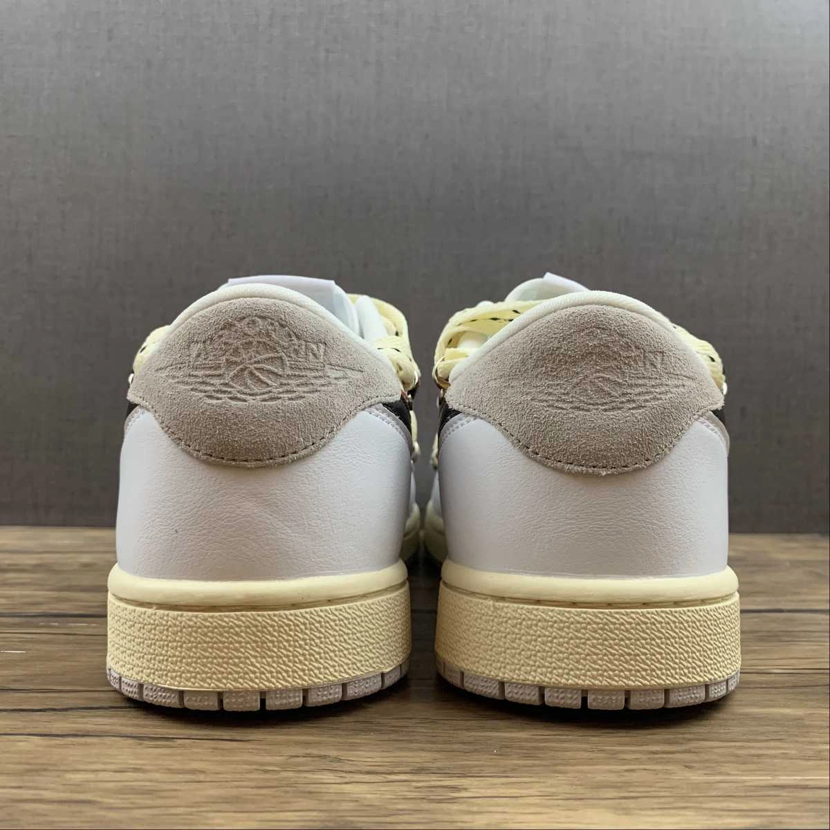 Air Jordan 1 Low OG White Particle Grey CZ0775-100 Microfiber Heel Counter