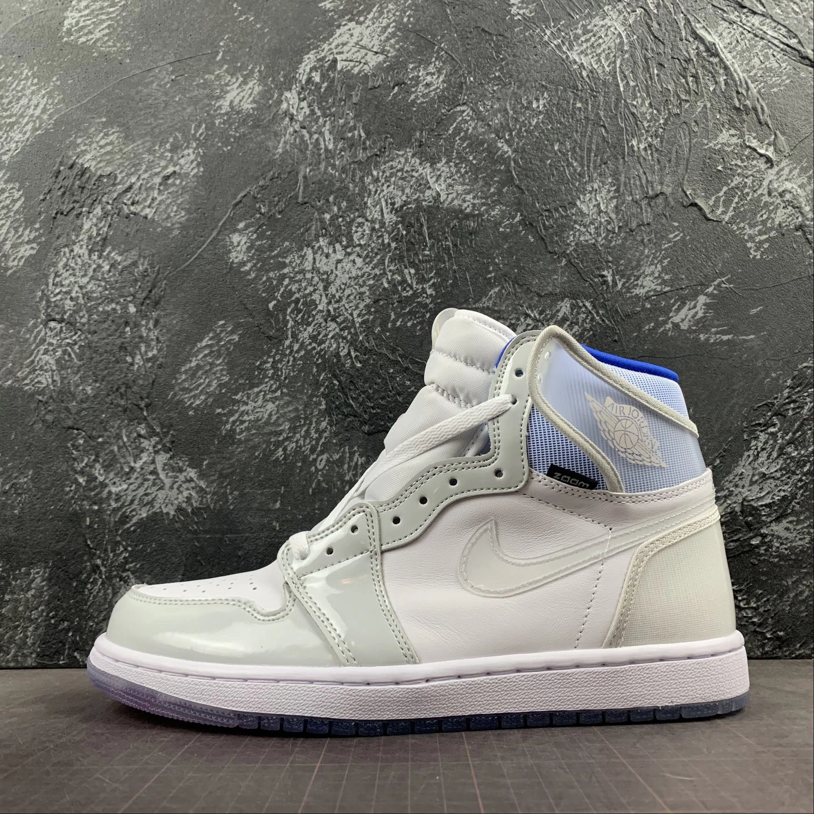 Resilient Grip Non Slip Tread Pattern Air Jordan 1 High Zoom Racer Blue White CK6637-104