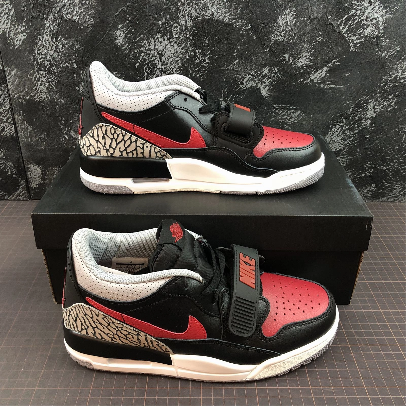 Air Jordan Legacy 312 Low Bred Cement Black University Red CD7069 006 Energy Return Sole System Anatomical Footbed