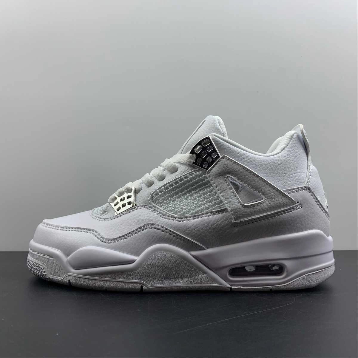 EasyToMaintain Soft outsole Air Jordan 4 Retro White Metallic Silver