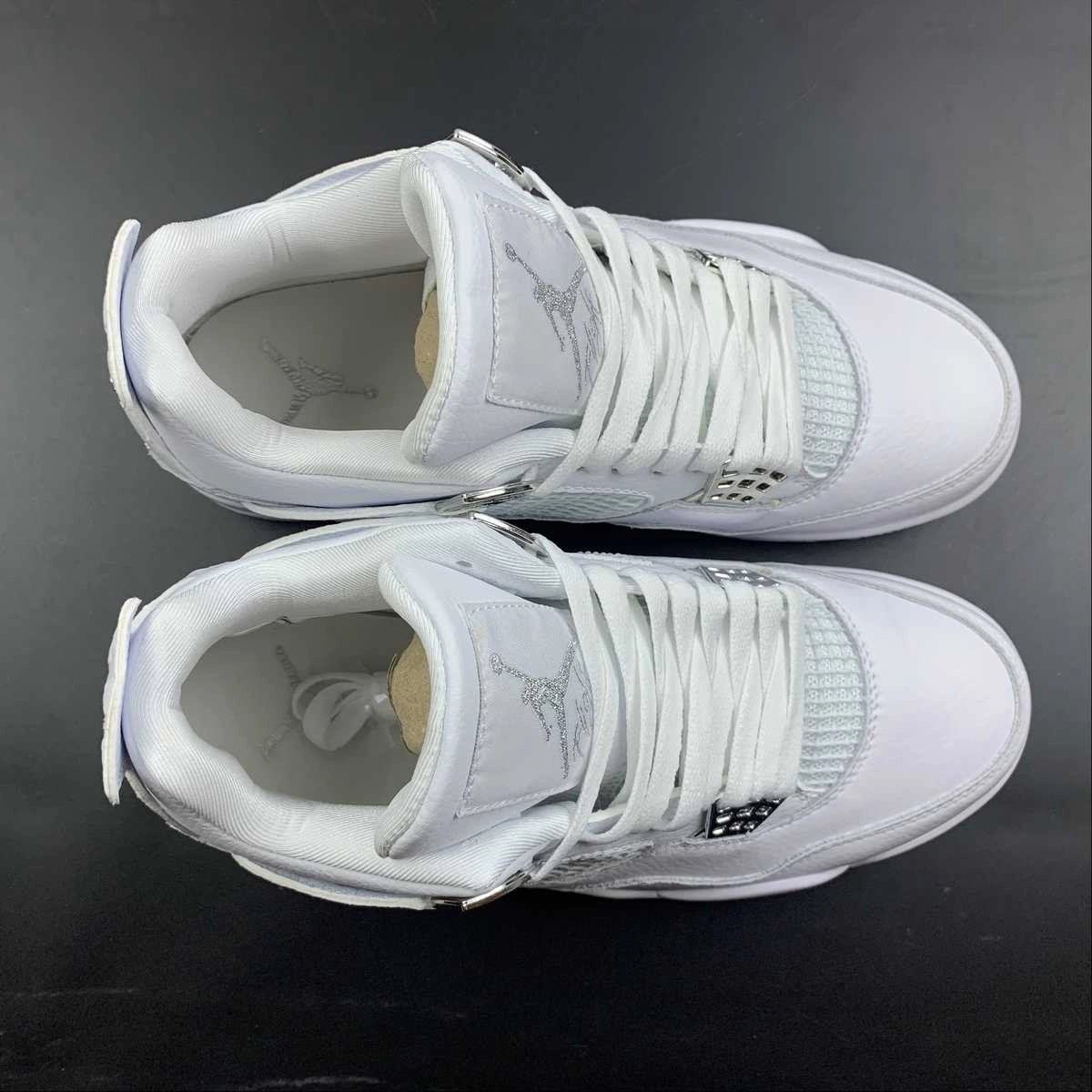 No Squeeze Long Hours Air Jordan 4 Retro White Metallic Silver