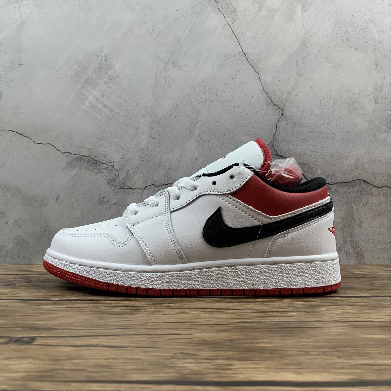 Air Jordan 1 Low (GS) White Gym Red Black 553560-118 Street Step