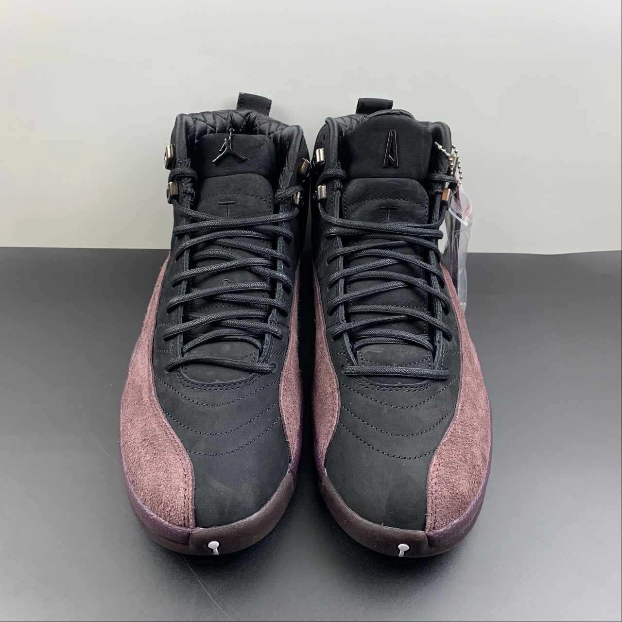 Air Jordan 12 Retro x A Ma Maniere Black Burgundy Crush DV6989-001 Sky Jump Reinforced Lace System