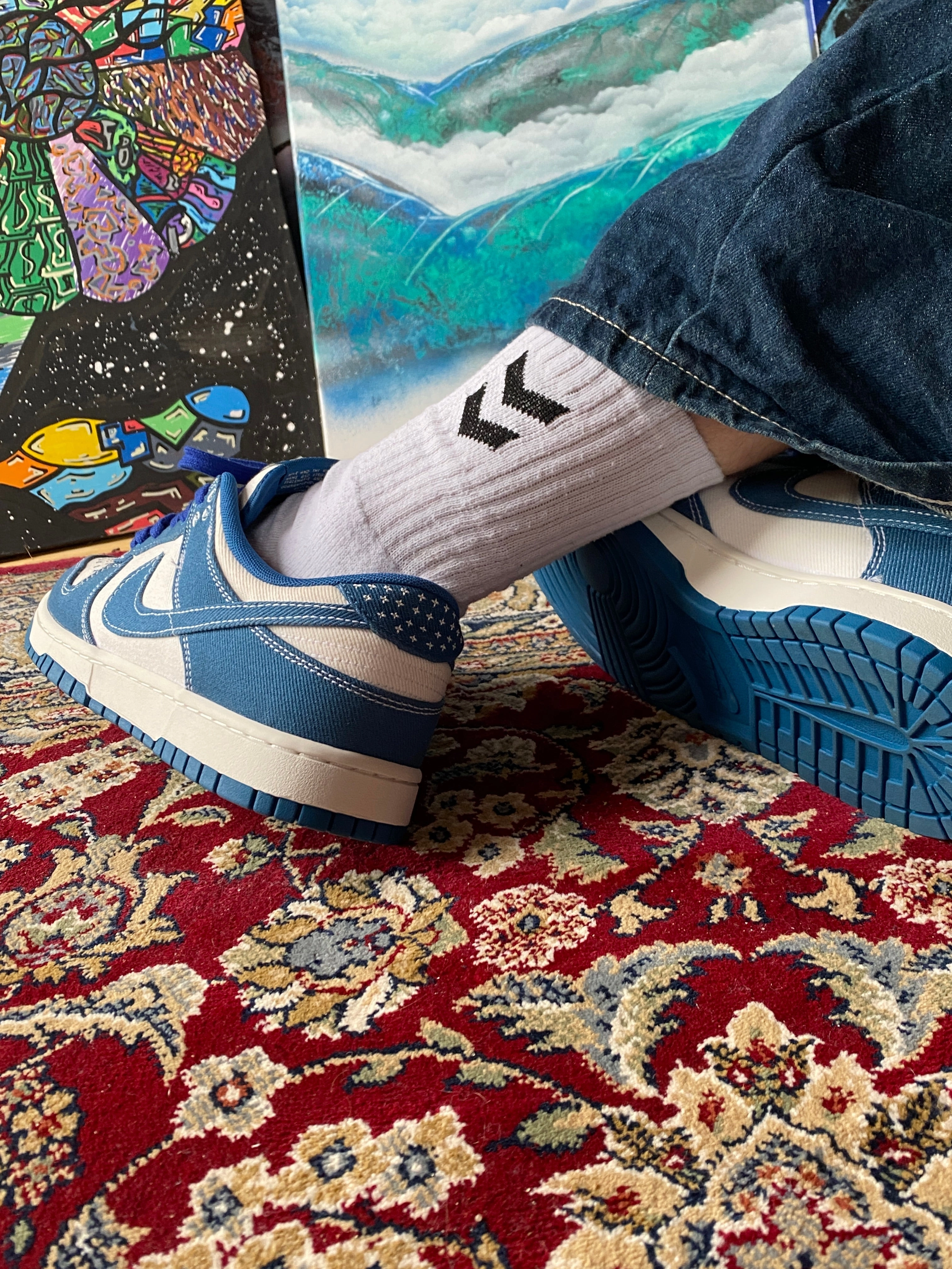 Nike Dunk Low Industrial Blue Sashiko Pressure Dispersion System