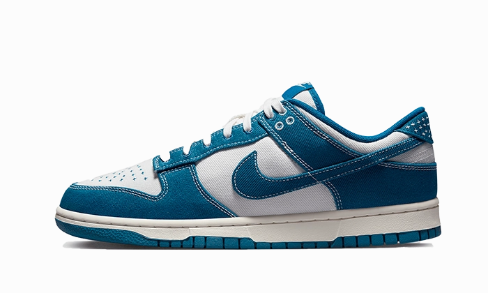 Nike Dunk Low Industrial Blue Sashiko Stretch Fabric