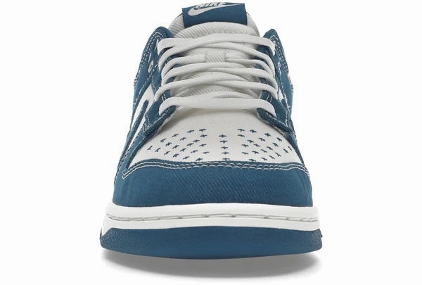 Perforated Toe Box Secure fit Nike Dunk Low Industrial Blue Sashiko