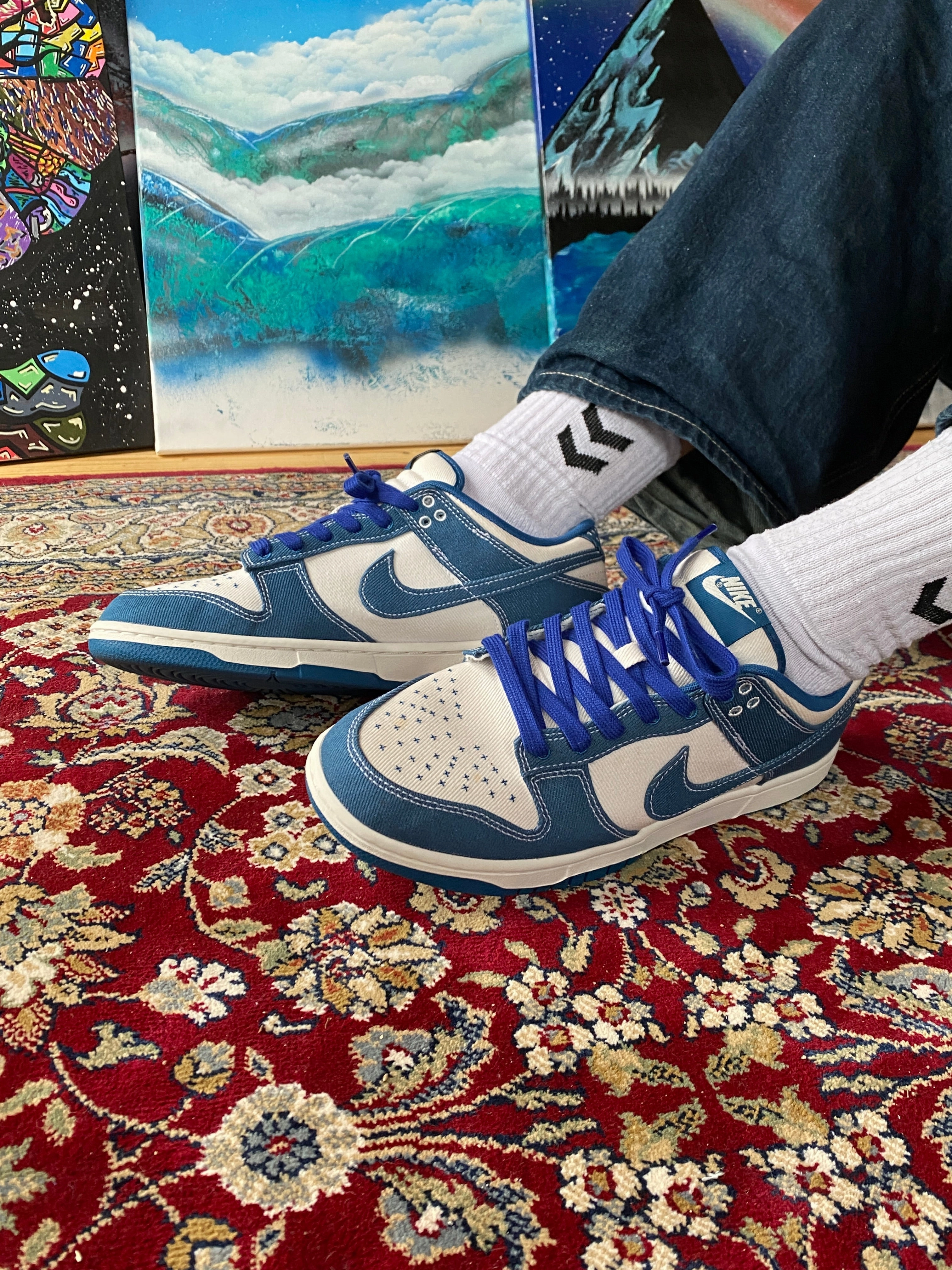 Aerodynamic Structure Quick Dry Lining Nike Dunk Low Industrial Blue Sashiko