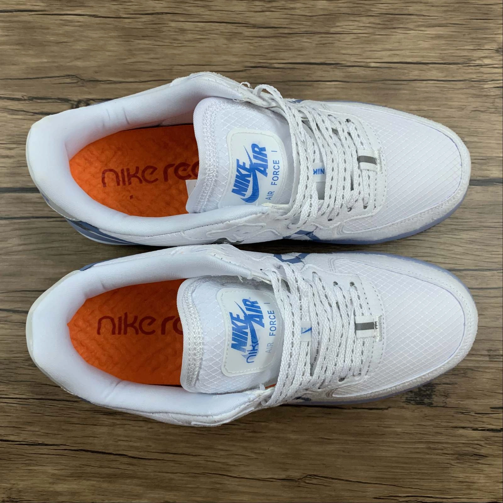 Air Force 1 REACT QS Ice Blue Royal CQ8879-103 Neutral palette Route Trek