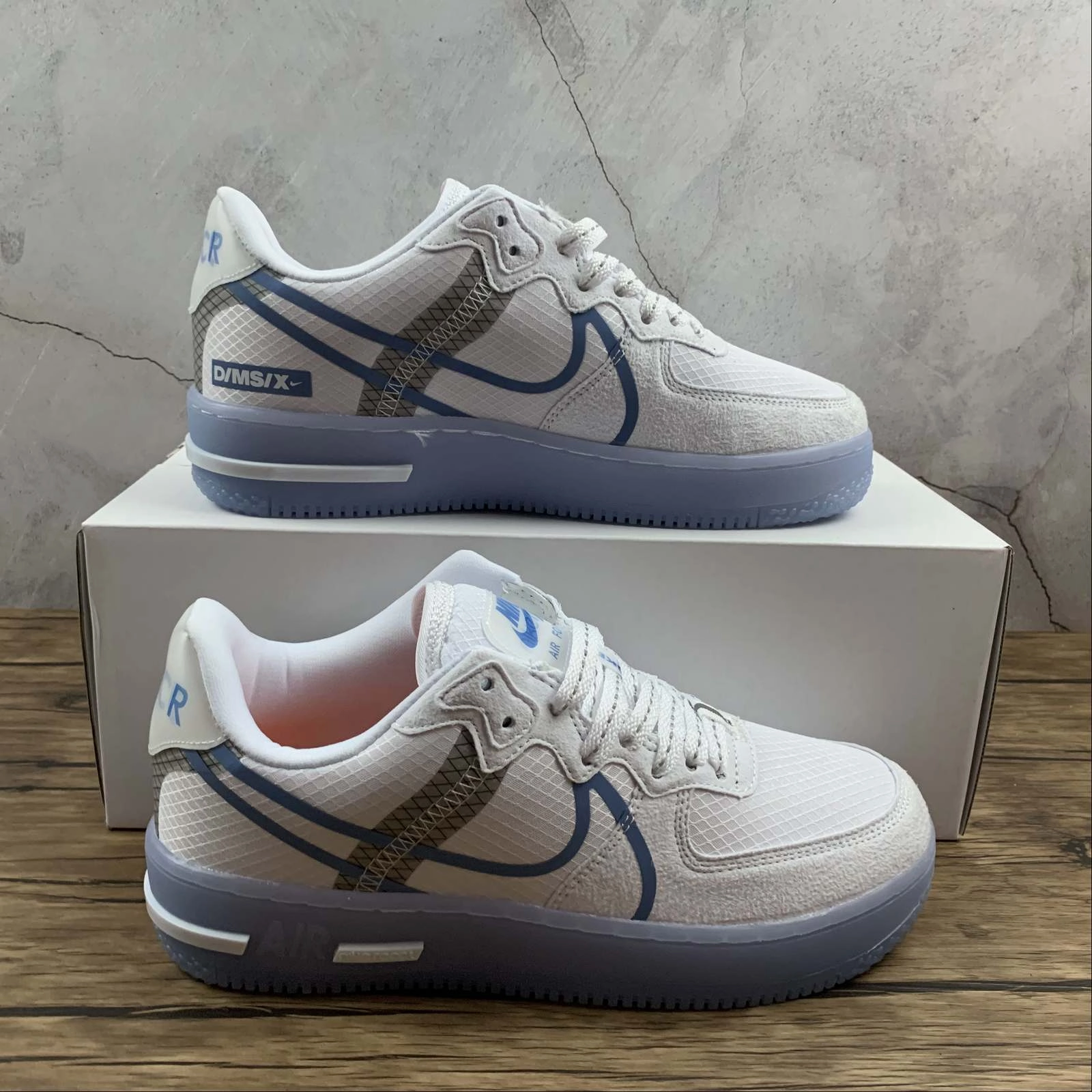 Foot Relax Stone Path Air Force 1 REACT QS Ice Blue Royal CQ8879-103