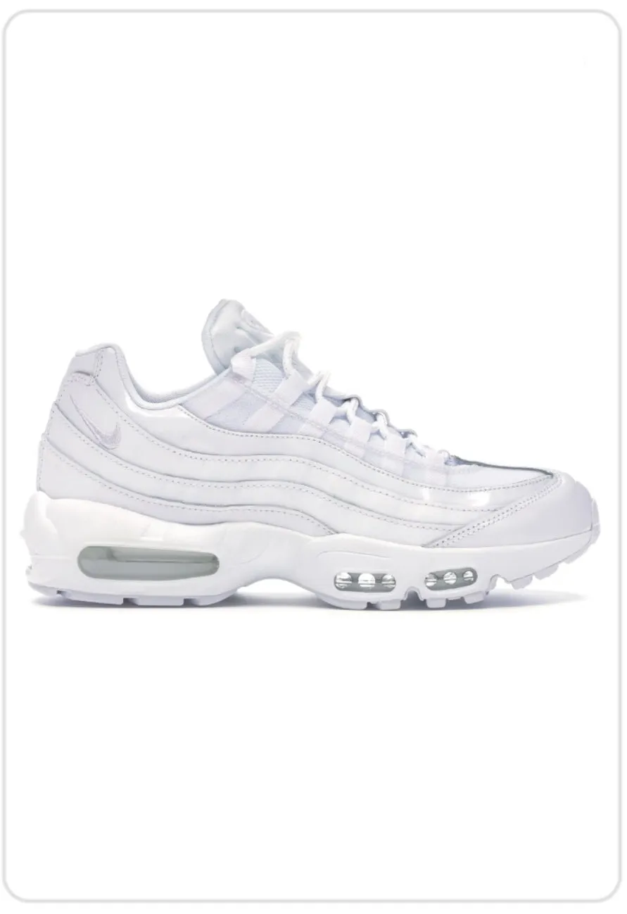 Nike Air Max 95 Essential Triple White running in soft tracks shoes Multi Directional Flexibility