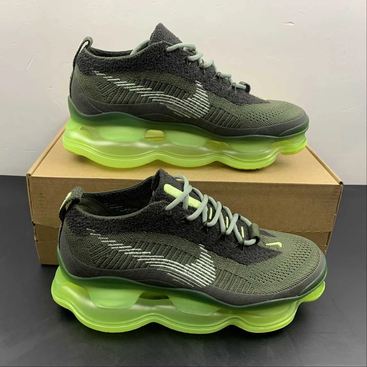 hilly - terrain running shoes kids' size Air Max Scorpion FK Barely Volt Jade Horizon Cargo Khaki DJ4701-300