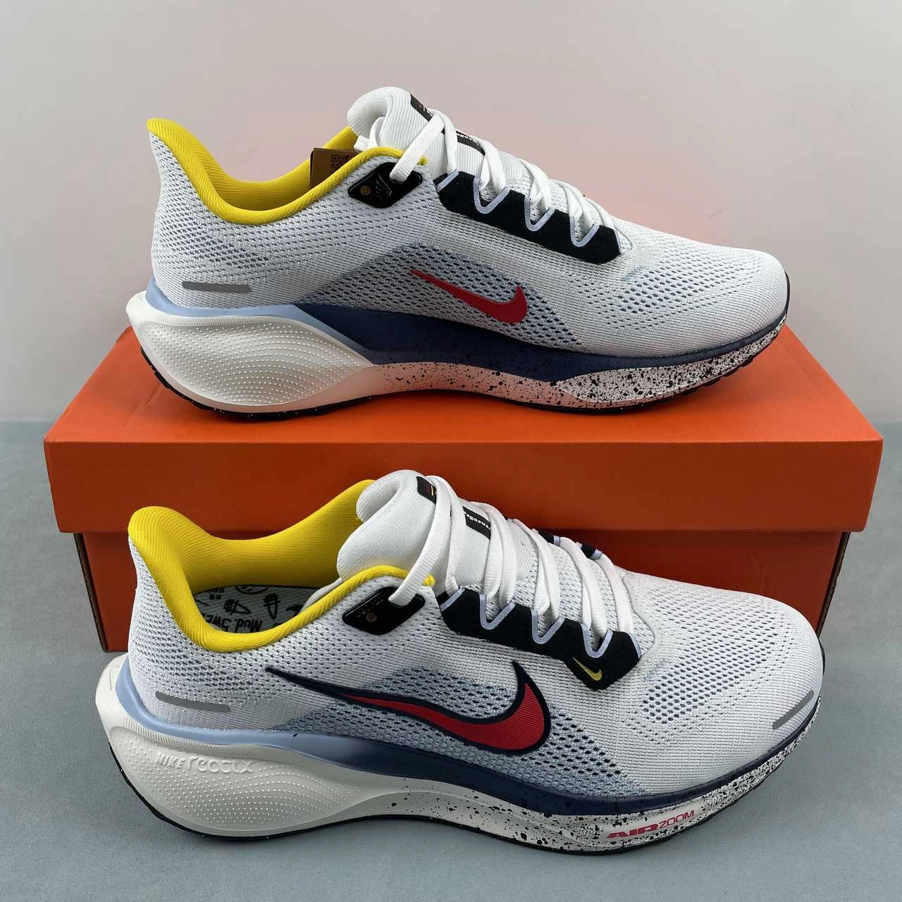 Outsole base stabilizes high-speed performance Air Zoom Pegasus 41 White Psychic Blue Speed Yellow Speed Red HJ9068-100