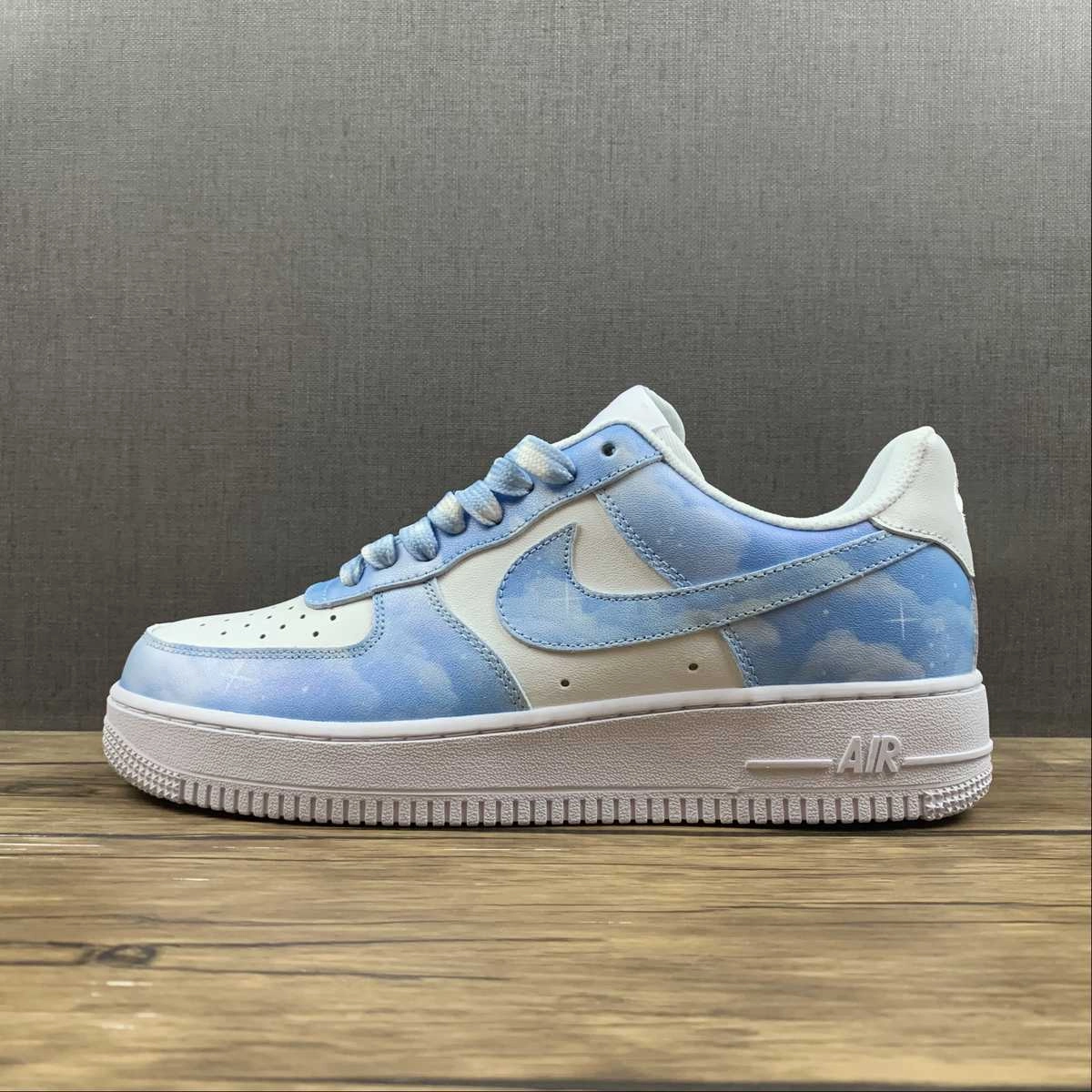 Comfortable Step Shoes Air Force 1 07 Low Blue Sky White Blue Customised CW2288-113