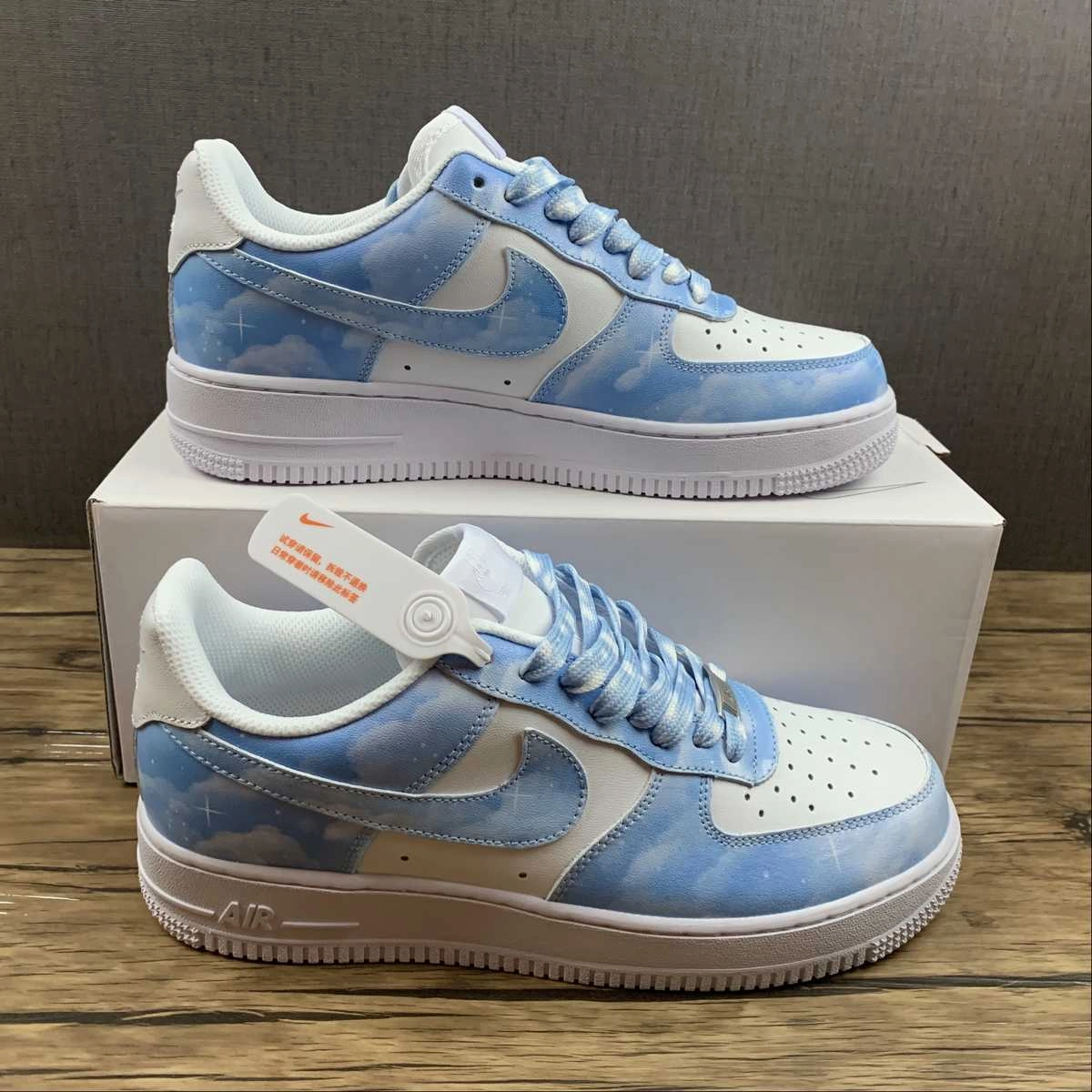 Air Force 1 07 Low Blue Sky White Blue Customised CW2288-113 loafers