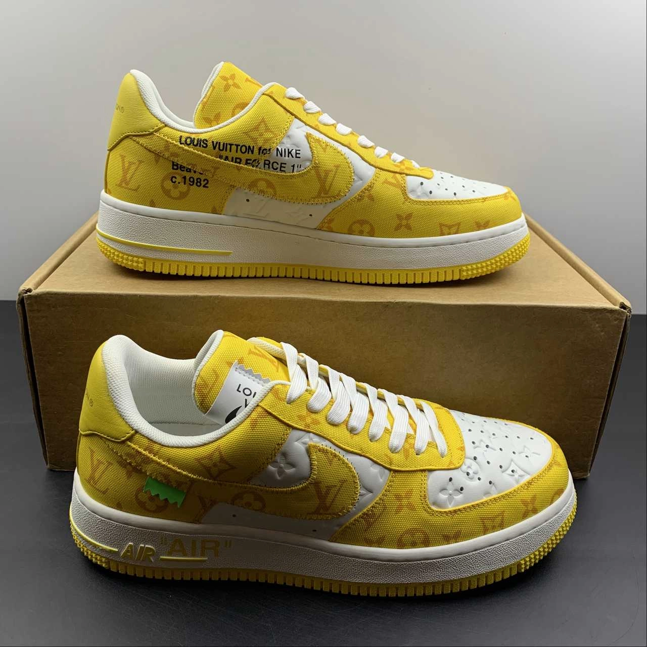 Louis Vuitton Trainer Snaker x Air Force 1 Yellow White LK0230 Relax Step Soft Insole