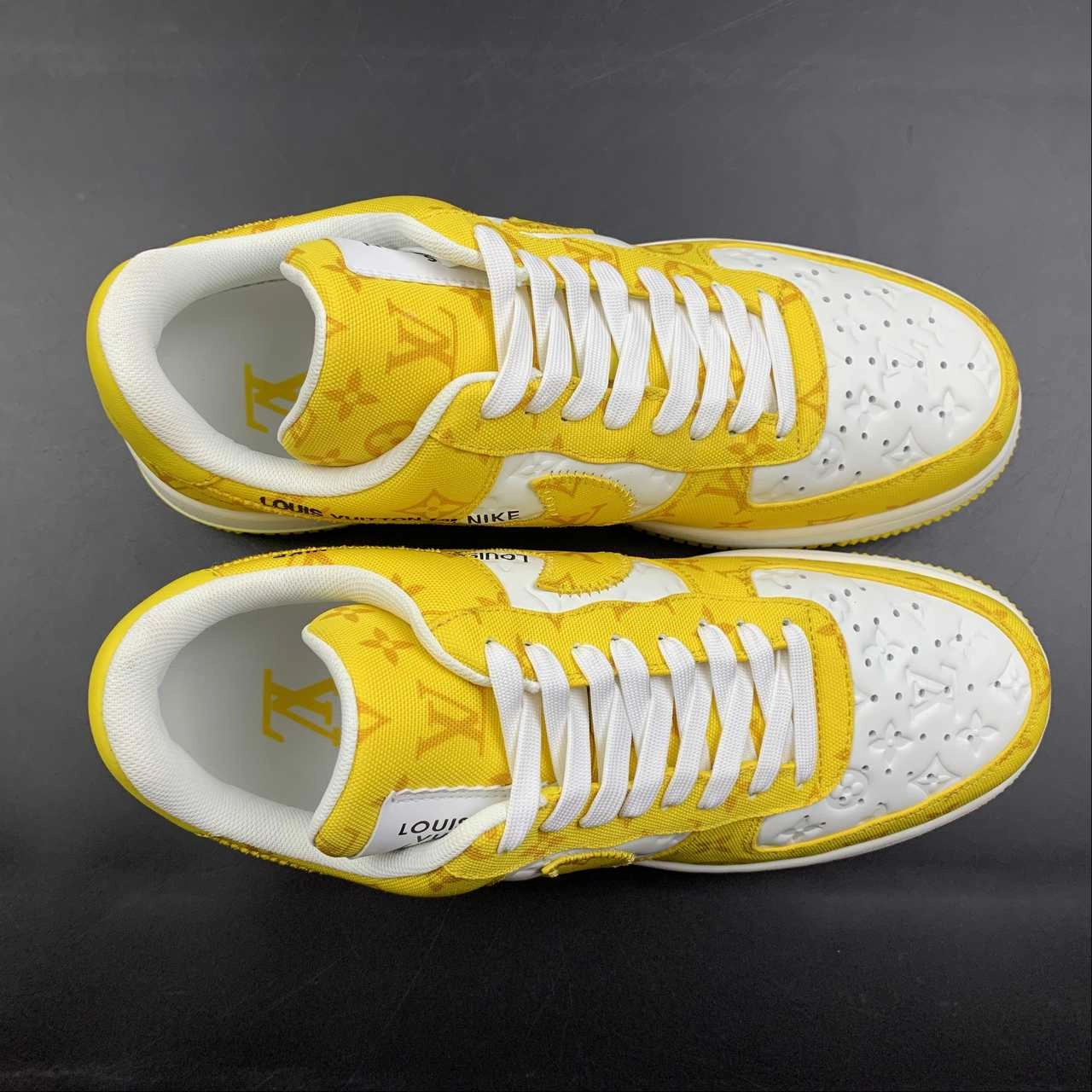 Relax Style Air Zone Louis Vuitton Trainer Snaker x Air Force 1 Yellow White LK0230