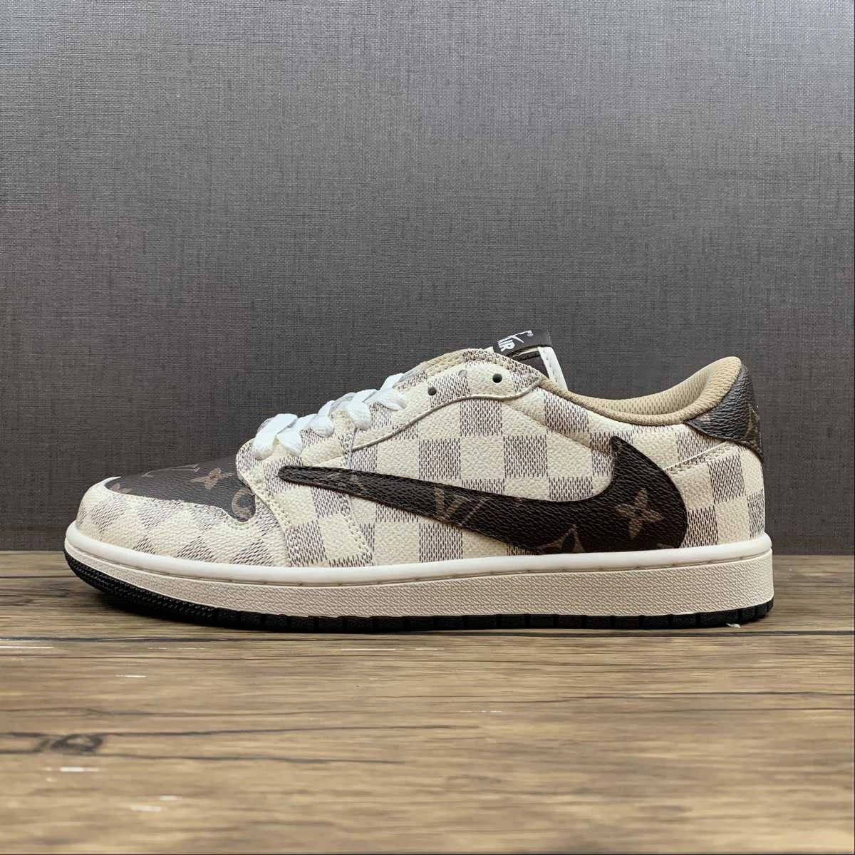 Air Jordan 1 Retro Low OG SP ??Travis Scott and Louis Vuitton?? DM7866-616 Step Soft