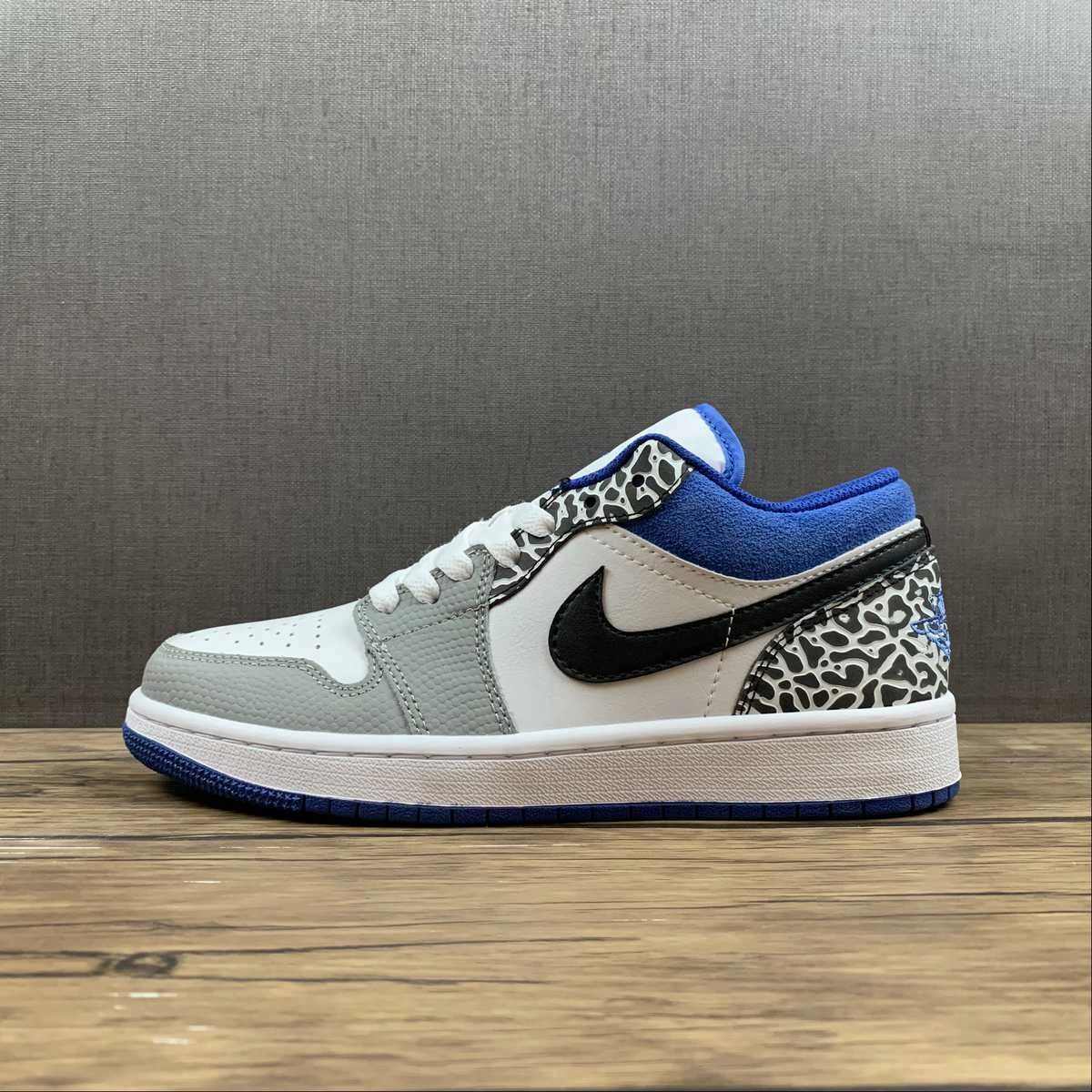 Air Jordan 1 Low White Grey-True Blue Black DM1199-140 ergo fit Clean Aesthetic