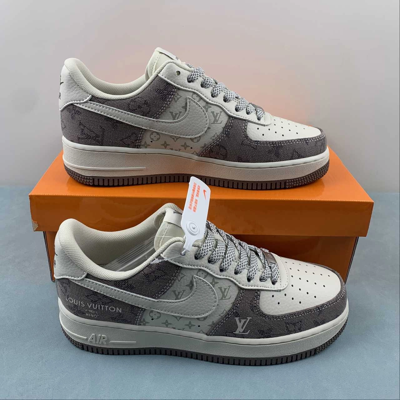 Air Force 1 07 Low LV Off White Denim Dark Gray DH7566-200 Suede