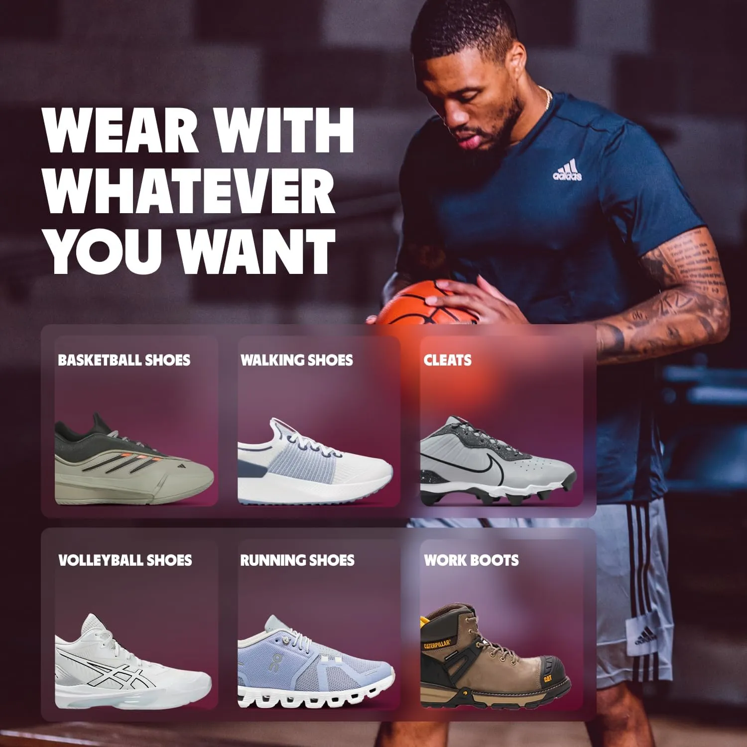 MOVE Game Day Pro- Ultimate Performance Sports Insoles for Basketball, Volleyball, Football, Tennis, Athletics, Baseball, Running, and Active Lifestyle. Extra Shock Absorption (M 15-15.5/WM 16.5-17)