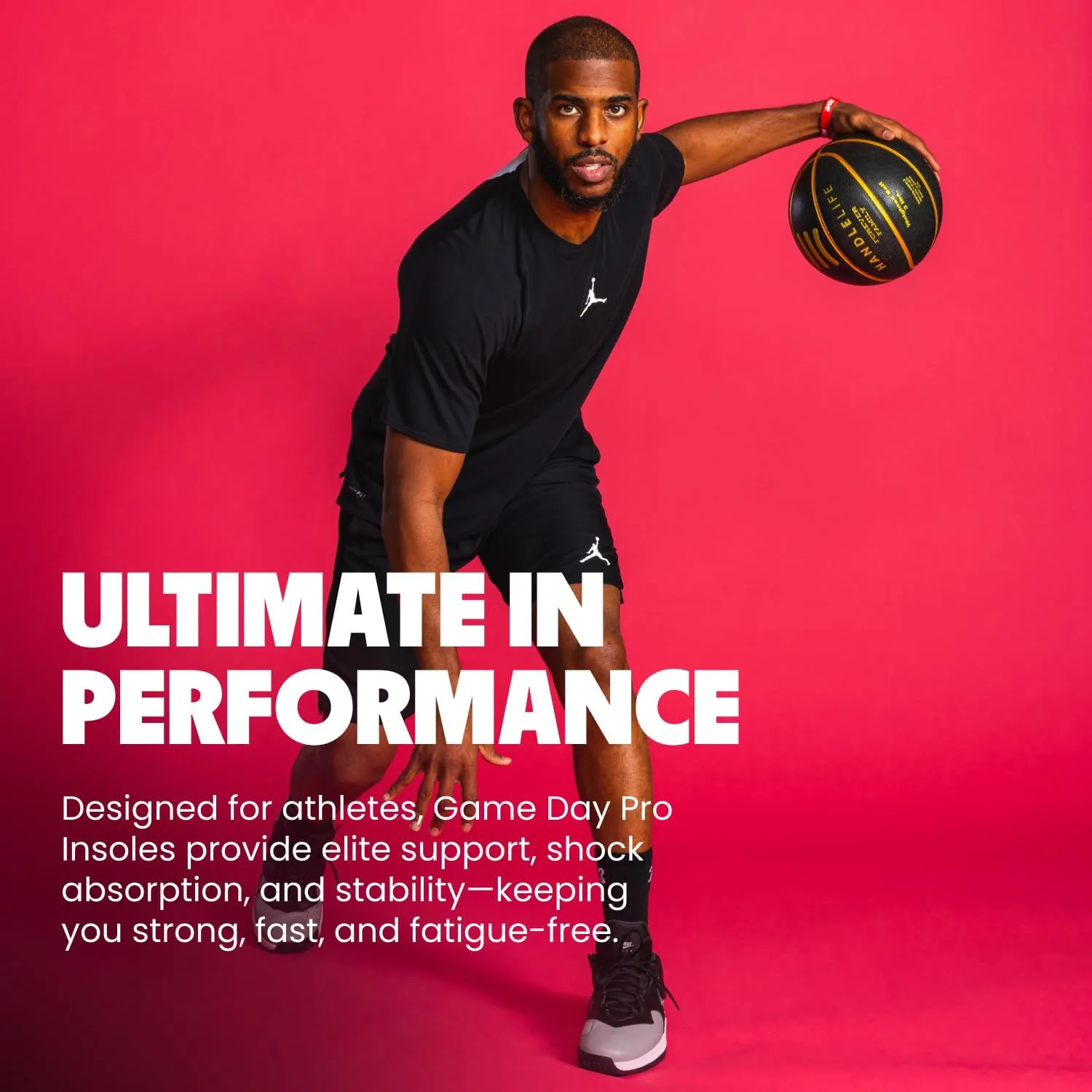 MOVE Game Day Pro- Ultimate Performance Sports Insoles for Basketball, Volleyball, Football, Tennis, Athletics, Baseball, Running, and Active Lifestyle. Extra Shock Absorption (M 15-15.5/WM 16.5-17)