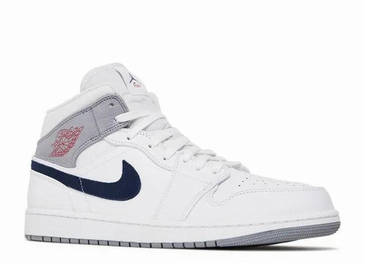 Air Jordan 1 Mid Paris White School Jog Style Neutral