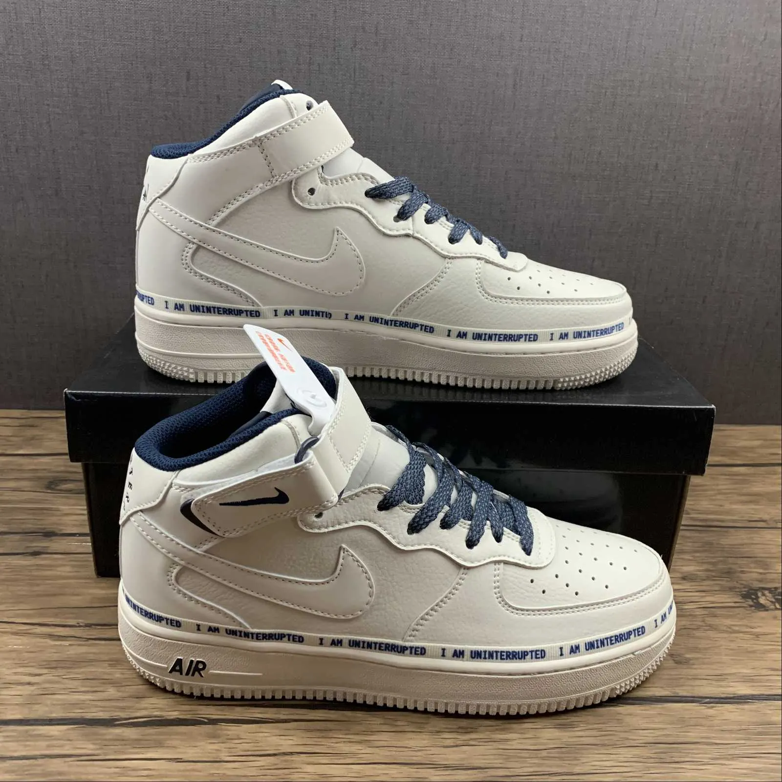 Uninterrupted x Air Force 1 07 Mid White Blue NU8802-303 Chic Comfort
