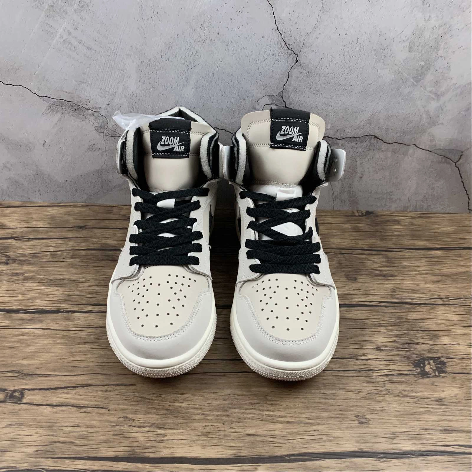 Air Jordan 1 High Zoom Comfort Summit White Black Light Orewood Brown CT0979-100 Superior Look Professional Fit