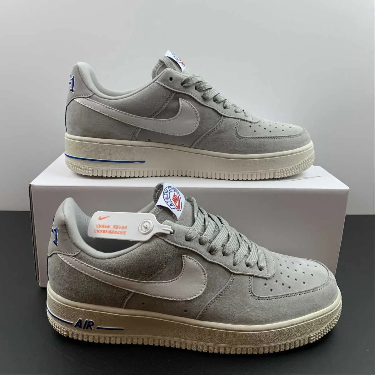 Air Force 1 07 Low Athletic Club Light Smoke Grey White Sail Hyper Royal DH7435-001 All Occasion Glow Hike