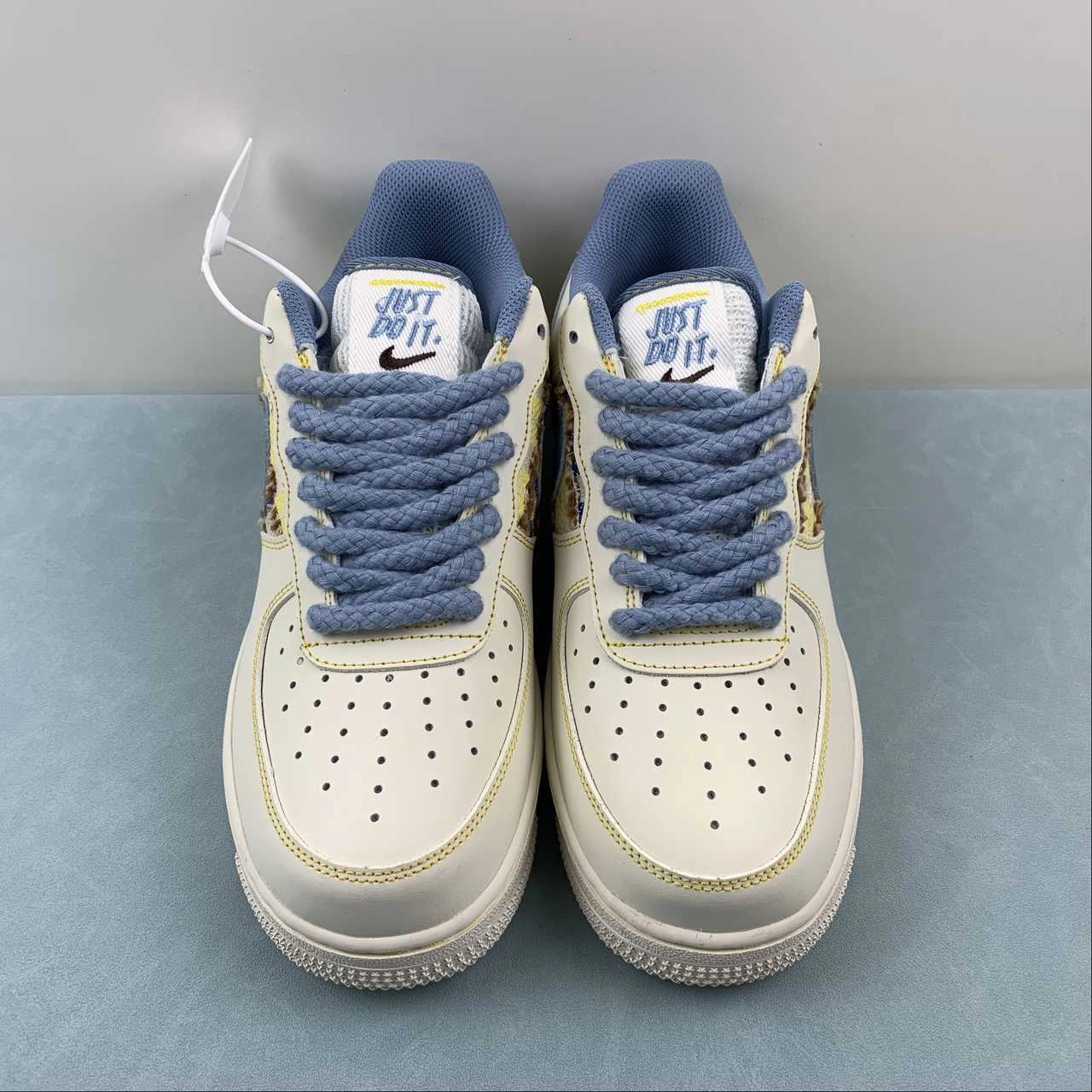 Air Force 1 07 Low Just Do It White Yellow Blue FJ7740-018 Stable Move