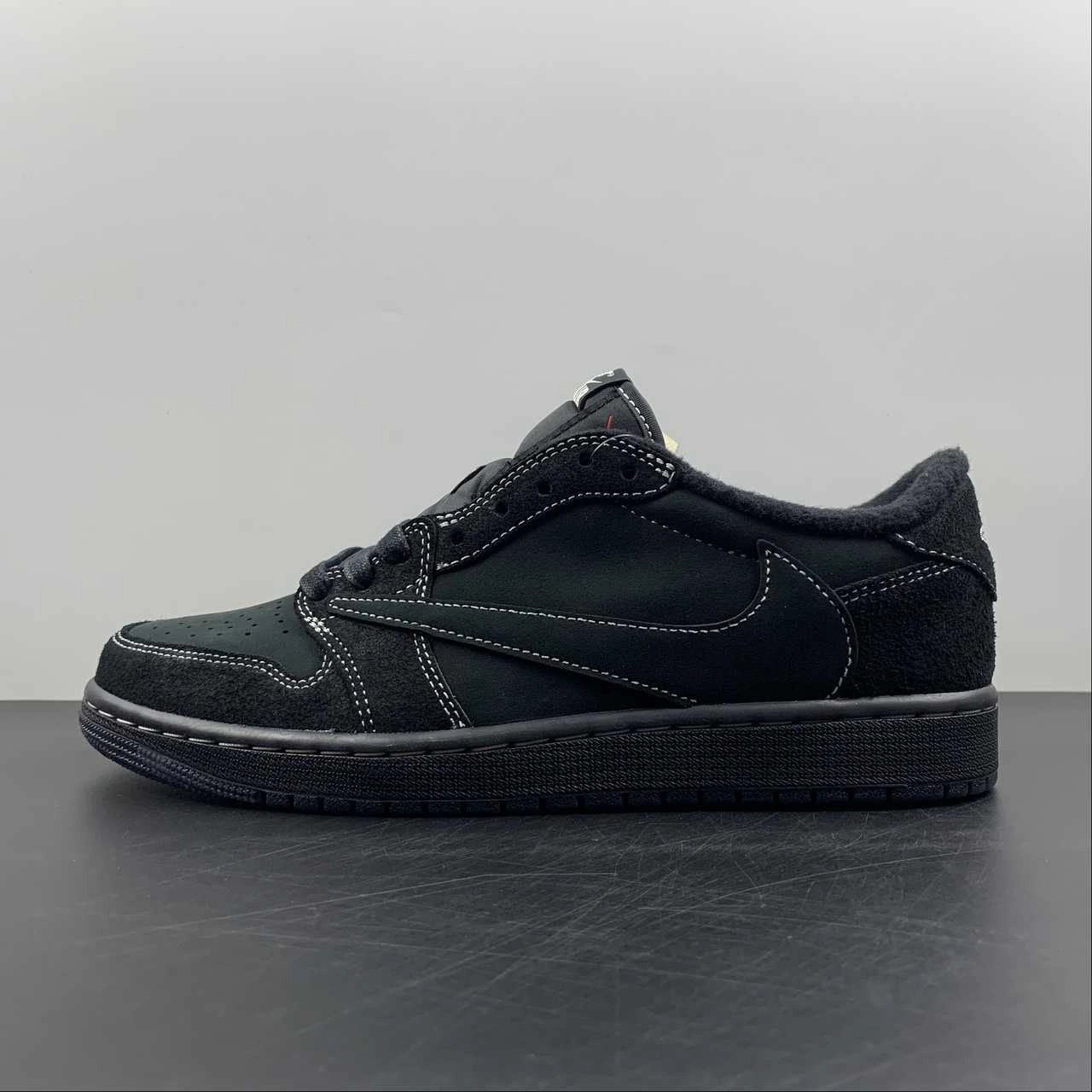 Durable toe cap Neutral Stride Air Jordan 1 Retro Low OG SP ??Travis Scott?? Black Phantom-Black DM7866-001