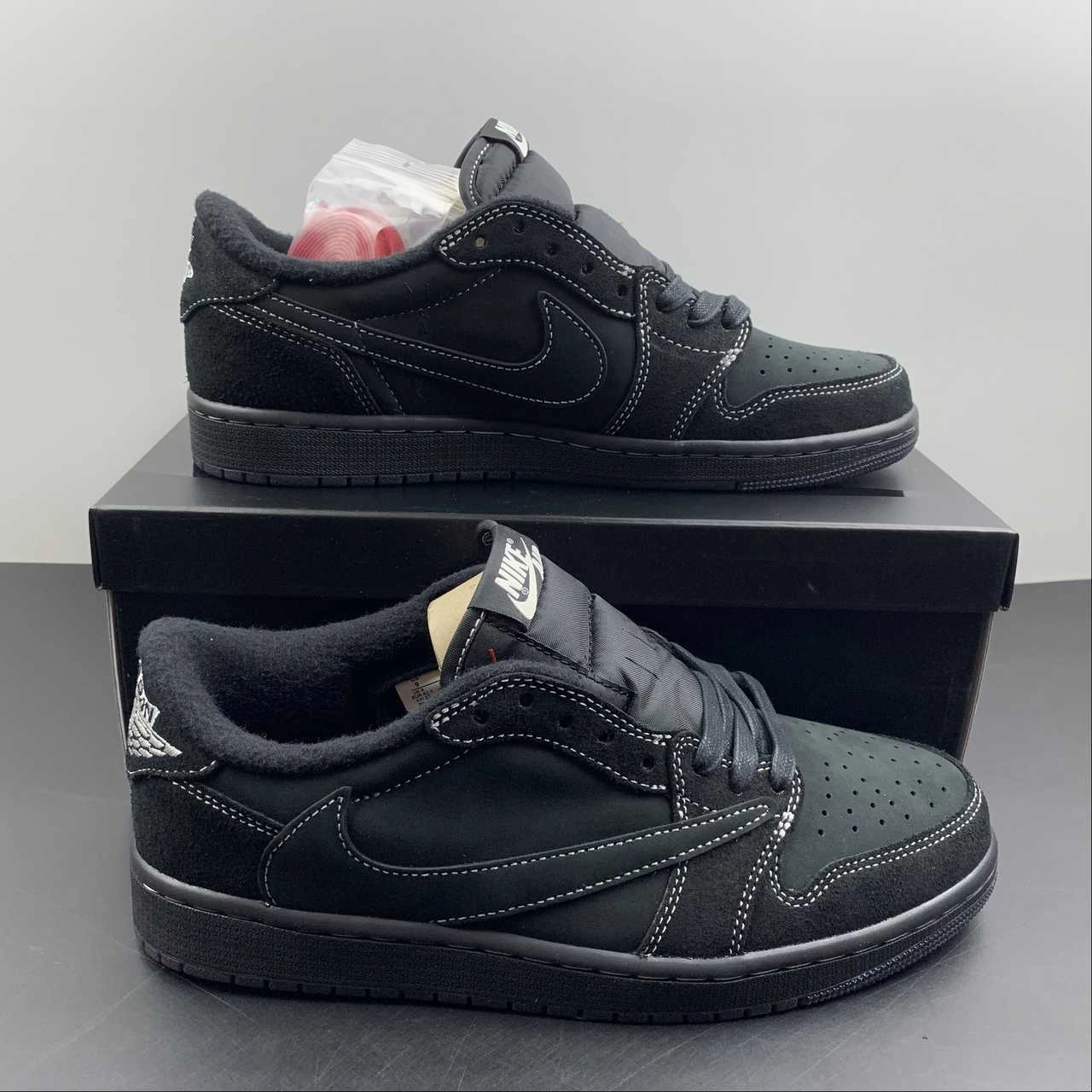 High Traction Design Air Jordan 1 Retro Low OG SP ??Travis Scott?? Black Phantom-Black DM7866-001
