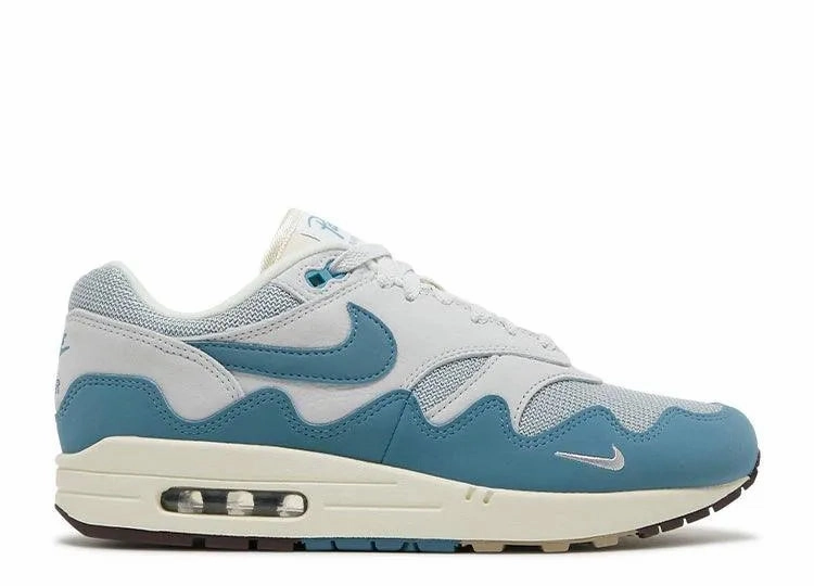 Half - size down flexible - sole - design - adaptability shoes Nike Air Max 1 Patta Aqua