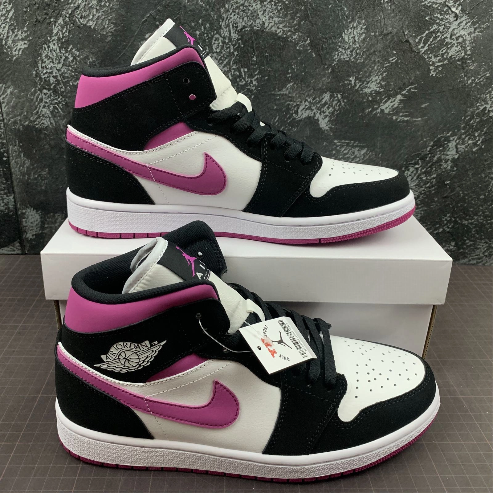 Stability plate Reliable flair Air Jordan 1 Mid Rose Red Toe BQ6472-005