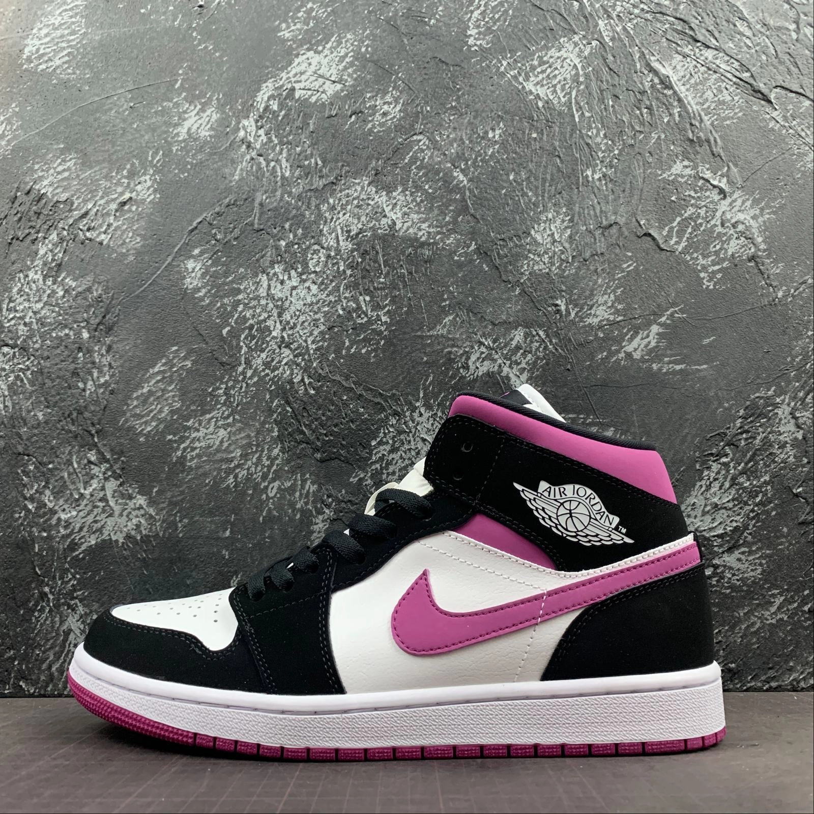 Air Jordan 1 Mid Rose Red Toe BQ6472-005 Transit Fit Air Flow