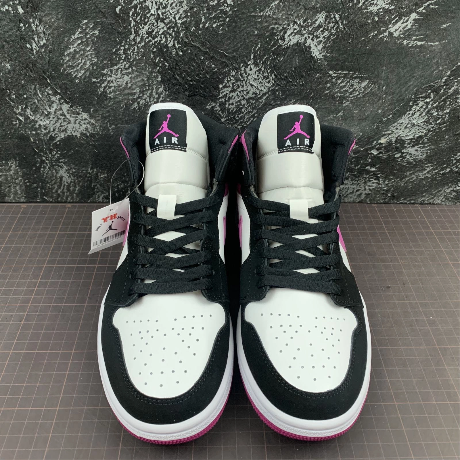 Adjustable Midfoot Strap Air Jordan 1 Mid Rose Red Toe BQ6472-005