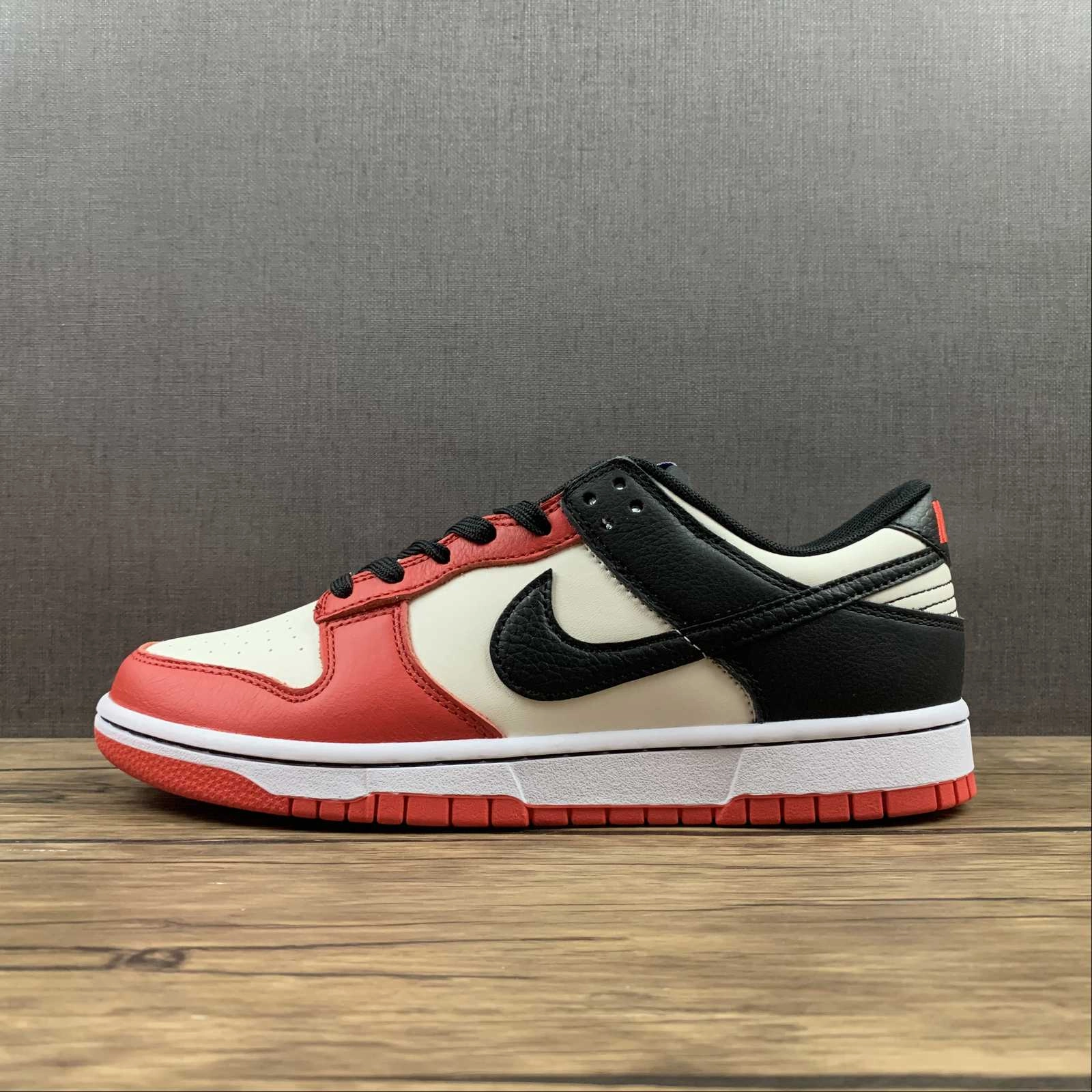 NBA x SB Dunk Low EMB 75th Anniversary White Black Chile Red DD3363-100 Active Vibe Relax Walk
